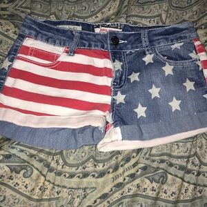 American Flag Jean Shorts